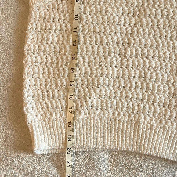 J. Crew White Crochet Ribbed-Hem Tank - Picture 6 of 7